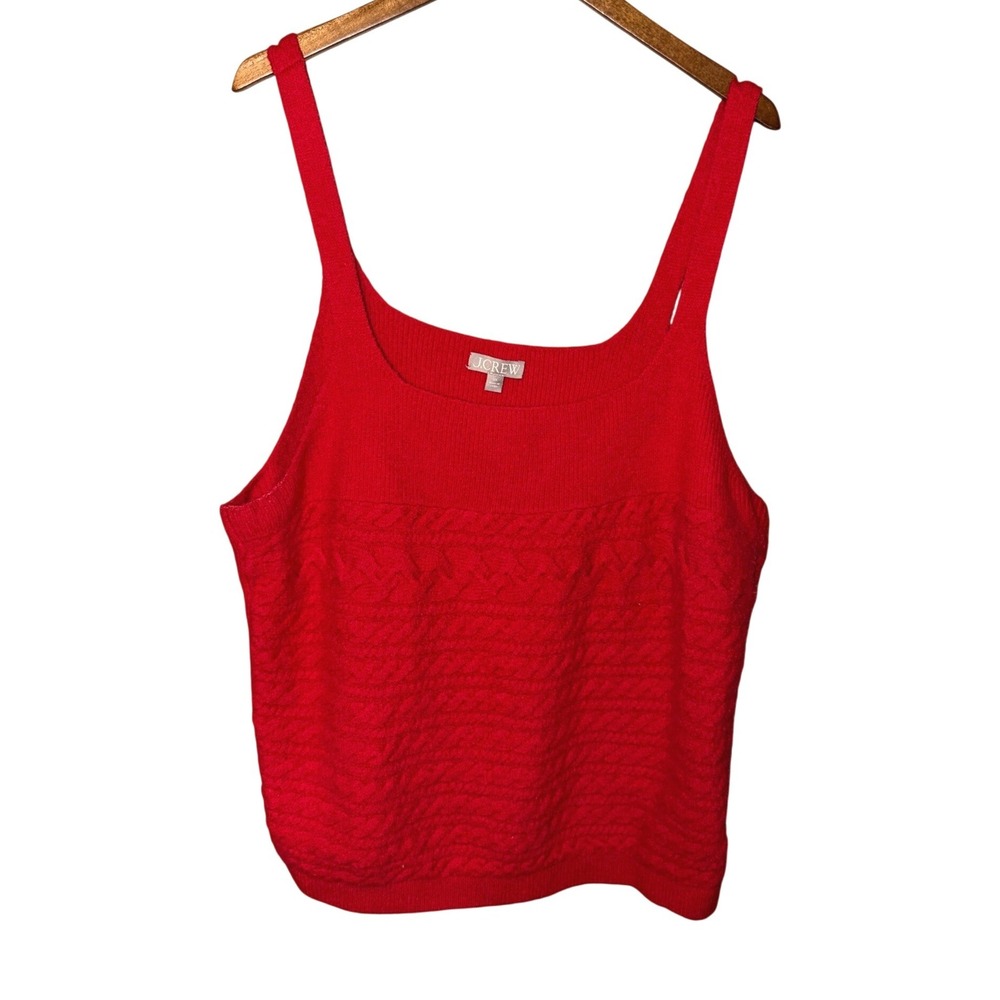 J Crew ReImagined Red Alpaca Merino Wool Blend Sweater Tank 3X Stretch Plus Size